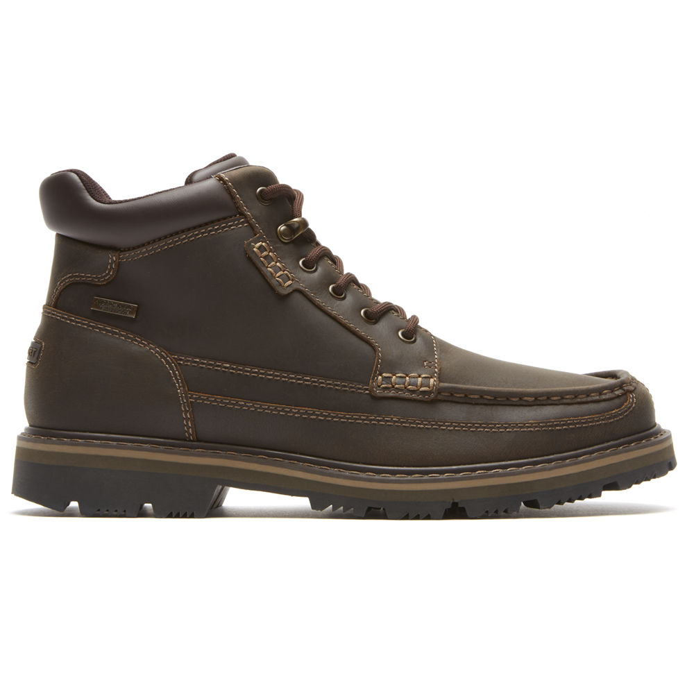 Rockport Boots For Mens Brown - Waterproof Mid Moc - KA2649013